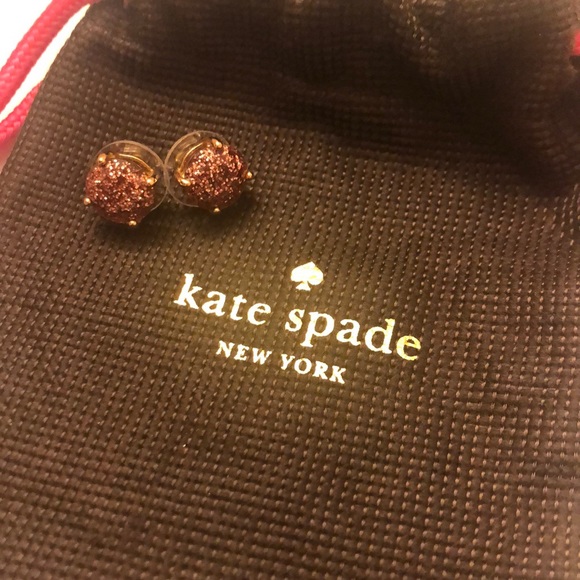 Pink sparkly Kate spade stud earrings - Picture 3 of 4